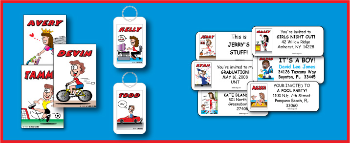Family personalized sport luggage tags, address labels