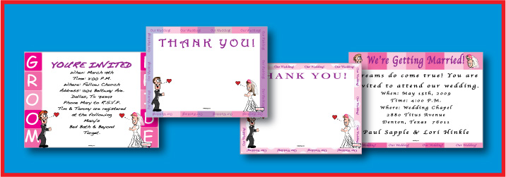 Wedding Announcements 7 Thank You Cards, labels