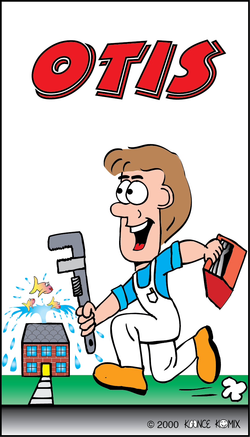 Plumber, Chris, Koonce, Personalized, Art, Family, Artist, Cartoon, Label, Gift, kcfunart
