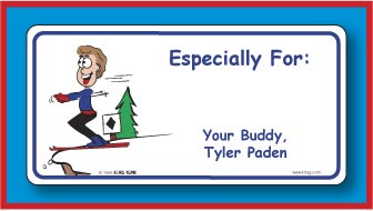 Skiing Label