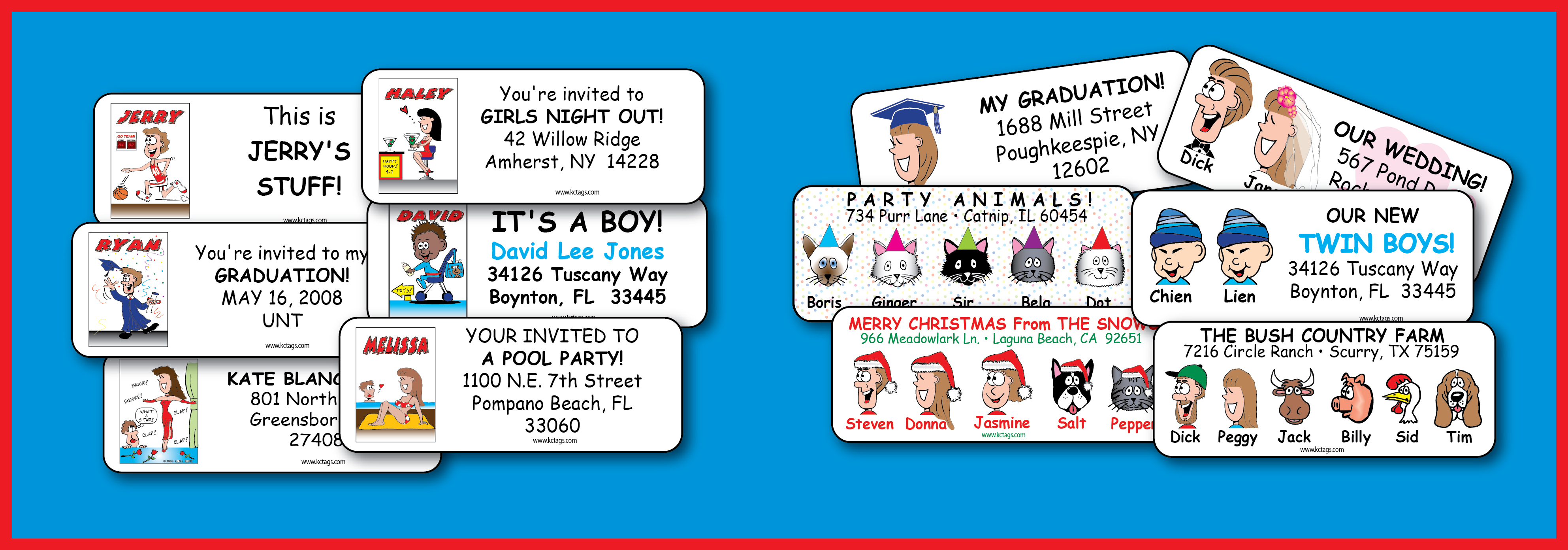 Personalized gifts products family cartoons