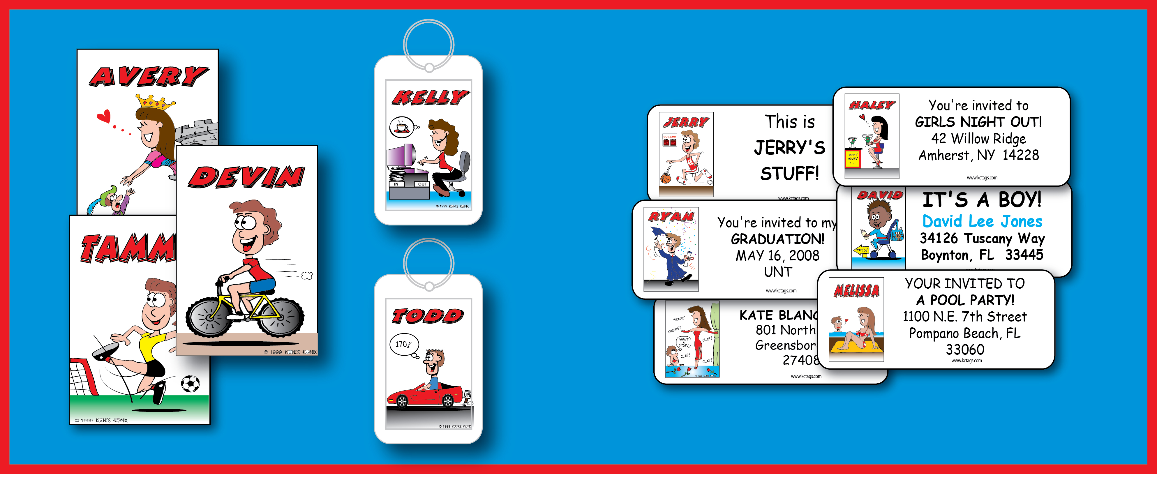 Personalized gifts products family cartoons